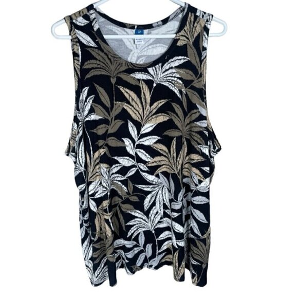 Old Navy XXL Luxe Tank Top Sleeveless Shirt Blouse Swing Long Length Relaxed Fit - Picture 1 of 5